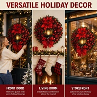 Nouvelles décorations de Noël transfrontalières : Guirlande universelle ronde en plastique pour lampe à huile de Noël, à suspendre à la porte