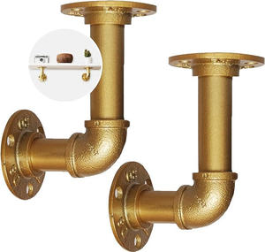 Goud Pijp Plank Beugels Industriële Vintage Muur Gemonteerd Diy Gietijzeren Pijpbeugels Voor Thuis Planken - Product Image 2