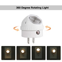 Luces nocturnas enchufables TAIKOO, luz nocturna LED blanca cálida, rotación de 360 grados, Sensor de anochecer a amanecer