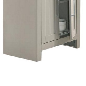 Oak and <b>White</b> <b>Round</b> Small Space Counter Height Dining <b>Table</b> with Metal Legs Cabinet and Drawer Storage 4 Seater - Product Image 4