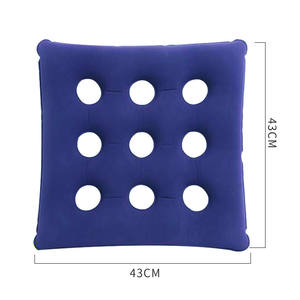 เบาะรองนั่งพีวีซีแบบเป่าลมทรงสี่เหลี่ยมสีทึบสำหรับผู้สูงอายุใช้ในสำนักงานพร้อมช่องลมและรูระบายอากาศ - Product Image 3