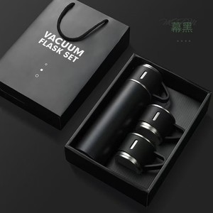 304 Stainless Steel Vacuum <b>Insulated</b> <b>Cup</b> <b>with</b> Three <b>Lids</b> Modern Design Eco-Friendly Large Capacity Business Gift in Gift Box - Product Image 1