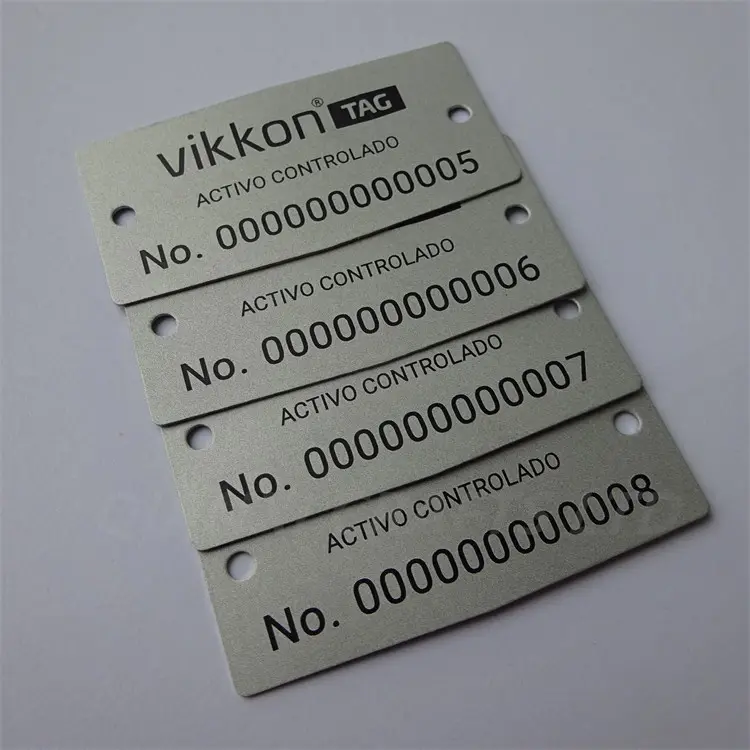 Código QR Serial ID números gravados ss placa de identificação etiqueta do produto gravado metal aço inoxidável logotipo placas
