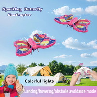 Avión RC YS con Luces de Mariposa Brillantes, Acrobacias con Giro de 360°, Función Sígueme, Dron de Cuatro Ejes para Niños y Adultos