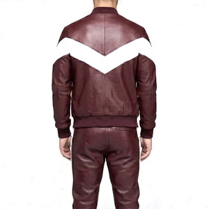 Conjunto de Chándal de Cuero para Hombre con Capucha, Elegante y Casual, Ropa Personalizada Sólida, Transpirable, Ecológica, de Peso Pesado 300g, con Cordón Ajustable para Invierno - Product Image 3