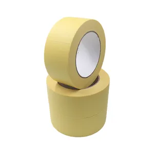 Auto 120 Degree Paint Body Automotive Yellow Adhesive High Temp Painting Paper Grade Masking Tape