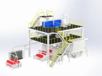 Ligne de production entièrement automatique de non-tissés Spunbond à grande vitesse de 3,2 m, moteur de 8 à 10 tonnes de capacité pour produits d'hygiène médicale