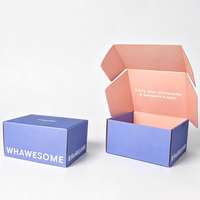 Boîtes d'expédition en carton ondulé imprimées sur mesure, boîte cadeau pliable rose pour cadeaux de boulangerie et de cosmétiques