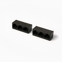 Bloc de connecteurs RJ45 8 ports, connecteur Ethernet femelle, montage sur circuit imprimé, boîtier en plastique, contact en laiton