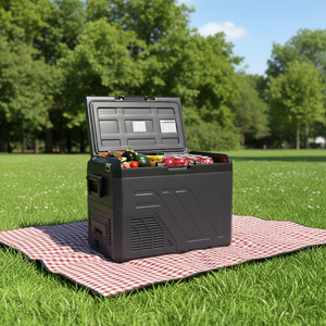 Nuovo Frigorifero per Auto <span class=keywords><strong>da</strong></span> 32L Impermeabile 12V, <span class=keywords><strong>Frigo</strong></span> Portatile per Camion con Maniglia e Ruote, Alimentazione Solare - Product Image 6