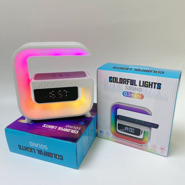 G3MINI Colorful Lights Sound  Led Wireless Charging Speaker, Large G Wireless Charging Card, Mini Multi-functional Radio Speaker