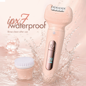 Épilateur rasoir imperméable IPX7 à 2 vitesses, brosse faciale, masseur facial, exfoliant corporel, épilateur pour femmes - Product Image 2