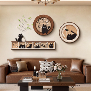 Arte Murale in Stile Vintage Francese con Stampe di Gatti Retrò per Soggiorno/Sala da Pranzo e Decorazione Domestica - Product Image 1