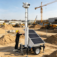 Caméra solaire portable sur remorque, batterie 12V120Ah, contrôleur MPPT, système de sécurité extérieur