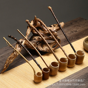 Cuchara de Agua de Bambú con Mango Largo, Juego de Servir Vino Tradicional Chino Ecológico - Product Image 4