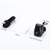 Eyoyo 2D Portable Scanner de Code Barres D'anneau, Mini Portable 3-en-1 USB Filaire et 2.4G Sans Fil et B-T doigt scanner 1D QR