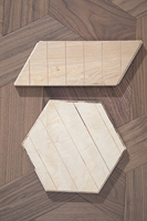 Revêtement de sol en mosaïque hexagonale en noyer noir, couleur naturelle, carreaux de sol en bois décoratifs combinables, décoration de luxe pour la maison