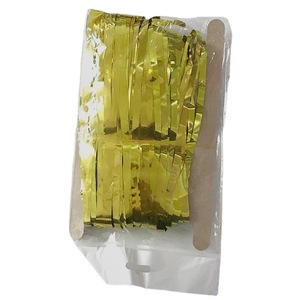 Cortina de Seda con Franjas de Color Dorado Brillante para Decoración de Escenarios de Boda, Cortina de Borlas - Product Image 3