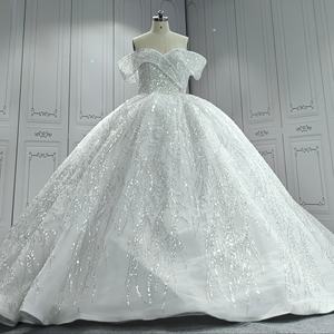 Vente de gros pour mariage Nouvelle robe de mariée à épaulettes grande taille avec perles florales Arabie Saoudite - Product Image 1