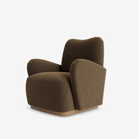Fauteuil d'appoint contemporain en chêne massif pour salon, club, café, hôtel, bistrot – Chaise de loisirs rétro