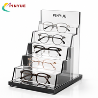 Présentoir à lunettes en métal avec logo personnalisé, 4 niveaux, pour comptoir, pour magasin d'optique, accessoires de merchandising visuel