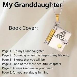 Collar con Colgante de <span class=keywords><strong>Libro</strong></span> Grabado Estilo Nietita, Abrible, Cadena para Clavícula, Superventas - Product Image 6