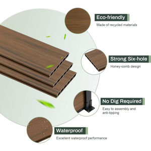AOLO venta directa de fábrica al aire libre WPC Valla sin decoloración mouldproof madera plástico compuesto valla tablero DIY privacidad valla - Product Image 4