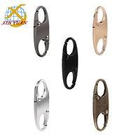 Mousqueton de sécurité en acier inoxydable avec tirette de fermeture éclair détachable, boucle en forme de 8, crochet en S, attache pour clés et ajusteur de sangle à ressort