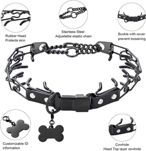 <span class=keywords><strong>Collar</strong></span> de Eslabones para Perro con Hebilla de Liberación Rápida, Eslabones de Acero Inoxidable para <span class=keywords><strong>Collar</strong></span> de Adiestramiento Canino, con Puntas de Goma y Etiquetas de Identificación Personalizadas - Product Image 4