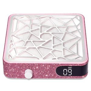 Aspirateur de poussière d'ongles portable rose diamant à turbine sans balais à vitesse réglable 3500 tr/min pour salons de manucure - Product Image 1