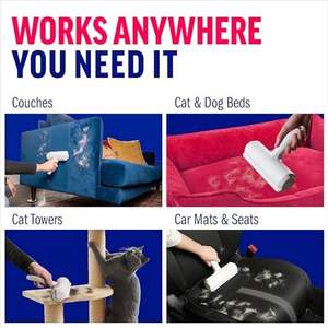 Rullo Bianco Riutilizzabile Rimuovi Peli di Animali Domestici Strumento Portatile per la Rimozione della Pelliccia Multisuperficie per Mobili e Biancheria da Letto - per la Toelettatura del Gatto - Product Image 6