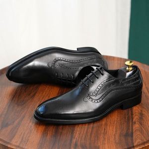 High-quality Genuine Leather Men's Oxford <b>Shoes</b>-luxurious Business Style Pointed-toe Custom-made <b>Height</b> <b>Increasing</b> - Product Image 4