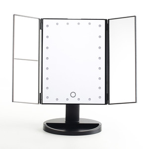Portable <strong>Compact</strong> Pocket LED Makeup <strong>Mirror</strong> 21 LED Light Square Cosmetic <strong>Mirror</strong> With Touch Screen Plastic Finish Folding <strong>Design</strong> - Product Image 2