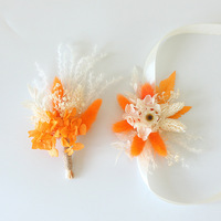 Corsage de pampa séchée artisanal, arrangement floral séché DIY, décoration de table pour mariage, fête, cérémonie, cadeau