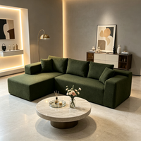 Ensemble de canapés modernes en L, design modulaire entièrement en mousse, pour salons de villas et d'appartements
