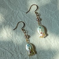 Nouvel ensemble collier et boucles d'oreilles en cuivre Dopamine Fine Fashion 2026, perle baroque naturelle extraterrestre, petit pendentif poisson, cadeau sportif pour femme