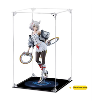 Vente en gros de vitrine en acrylique transparente pour figurines d'action, jouets, porte à ouverture magnétique avec dos miroir, étui de protection