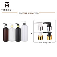 Bouteille en Plastique Blanche Vide 100ml 250ml 300ml 500ml pour Gel Douche, Shampoing, Contenant Cosmétique avec Bouchon Pression Disque Doré Argenté