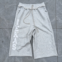 Pantalon Capri Court en Coton Éponge Personnalisé de Haute Qualité avec Coutures Inversées, Imprimé, Longueur 3/4, Short de Sport pour Hommes