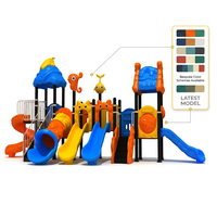 SageDelightRides Ensemble de toboggan à double spirale, tube ondulé et escaliers avec rampes pour aire de jeux extérieure commerciale, pour garderies d'enfants, vente en gros