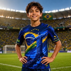 Maillot de football personnalisé 1998-2002 DDP porte-à-porte <span class=keywords><strong>coupe</strong></span> ajustée, séchage rapide, pour enfants, Brésil, T-shirt de sport, ensemble de survêtement - Product Image 1
