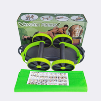Appareil de musculation multifonctionnel Kangsong pour usage domestique, double roue, machine à abdominaux, ensemble d'entraînement avec corde de tension Revoflex Extreme vert + noir unisexe