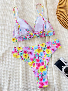Hot Đẹp Màu Hồng Hoa Brazil Bikini Sexy Cô Gái Colourful Nhựa Vòng Đồ Bơi Kỳ Lạ Khiêu Vũ Bãi Biển Mặc - Product Image 4