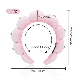Diadema con Forma de Nube, Tela Rosa, Hecha a Mano, para Uso Diario de Mujeres, Verano 2024 - Product Image 4