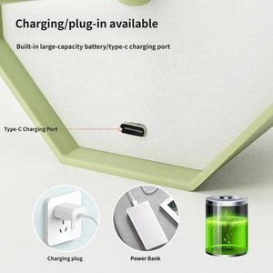 USB Rechargeable Wireless Table Lamp Multiple Shade Styles Ambient <b>Night</b> <b>Light</b> For Cafe Dining Room Hotel Desktop Decoration - Product Image 2
