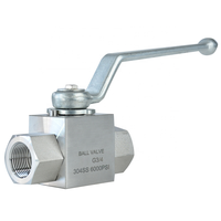 Vanne à boisseau sphérique manuelle en acier au carbone, série KHB, à deux positions et trois voies, à commande hydraulique haute pression pour l'huile, OEM