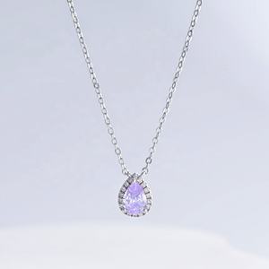 Collares al por mayor de plata 925 con colgante de circonita cúbica morada tallada en rosa, joyería fina a granel con piedra natural, delicados collares para mamá. - Product Image 5