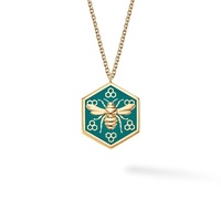 Gemnel 925 argent petite abeille émail diamant rond sceau jaune 18k or vermeil 0.1 microns anneau