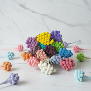 AM-PFKC06 Ammy Fleurs Éternelles Billy Buttons en Bouquet avec 20 Tiges pour Décorations de Mariage, Maison, Bureau et Fêtes - Product Image 1