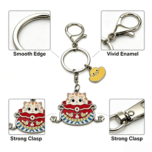 Custom Cute Cartoon Cat Keychain Soft Enamel Zinc Alloy Metal Key <strong>Ring</strong> 3D Charm Gift OEM ODM Logo Design Factory Wholesale - Product Image 2
